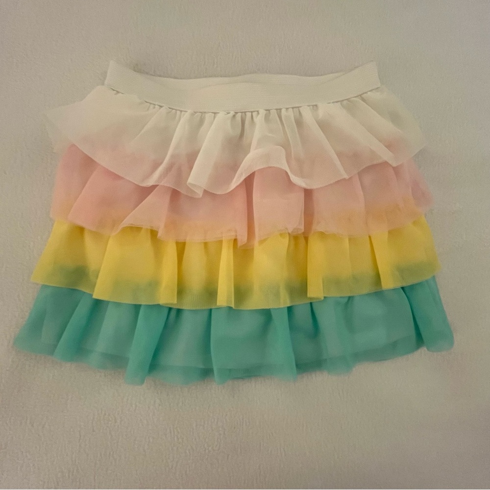 Multi Color Pastel Ruffle Skirt